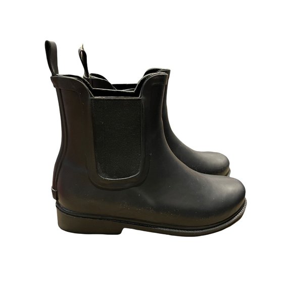J. Crew Factory Black Chelsea Rain Boots AA538 Black - Picture 6 of 6